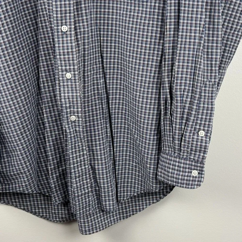 Ralph Lauren Dress shirt Men Plaid Pony Blaire Button Casual Large